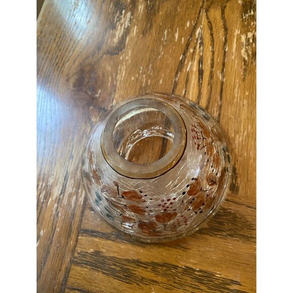 Yankee Candle Crackled Glass Floral Candle Shade Topper 4.5" - Picture 6 of 7